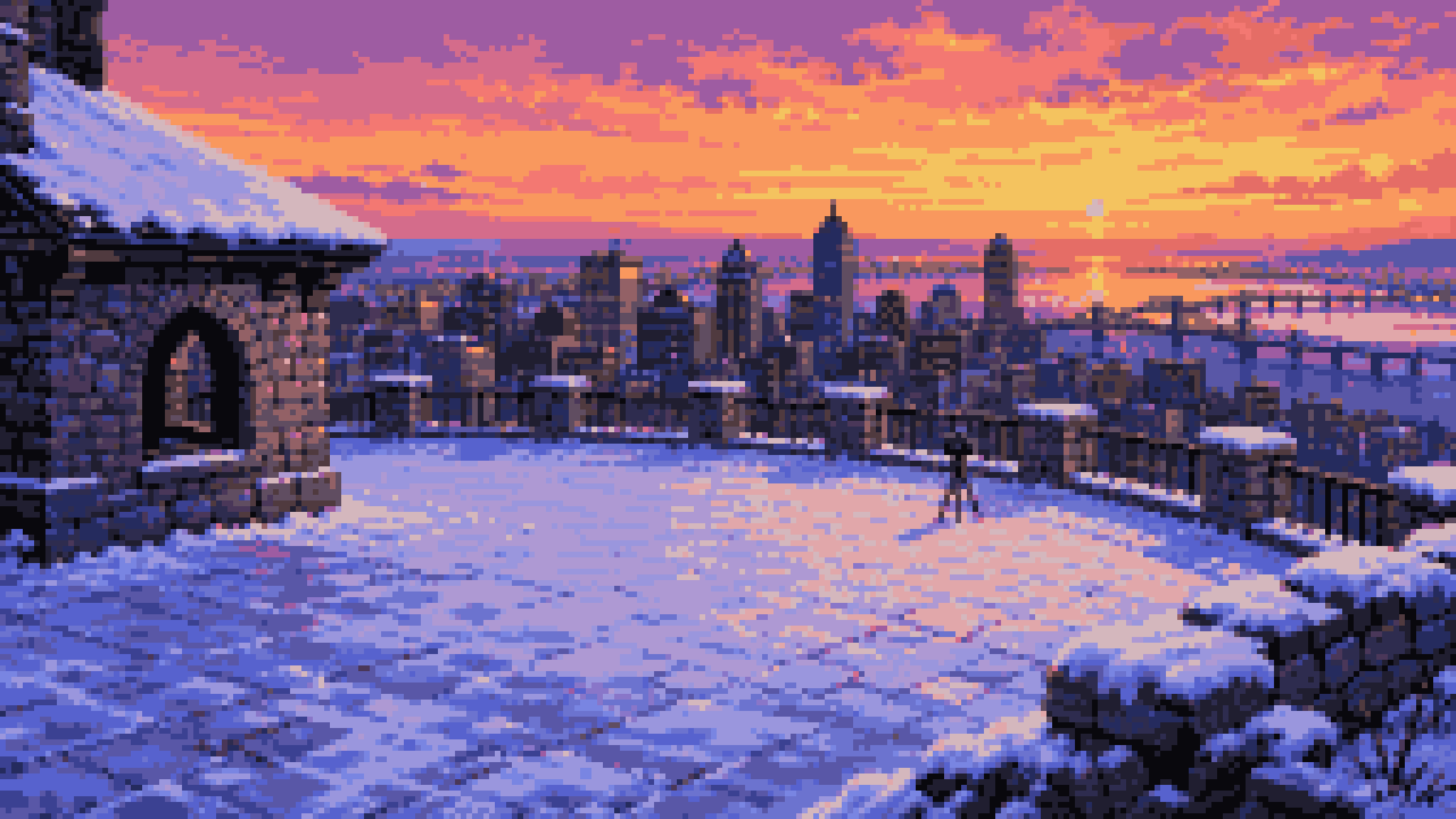 The Kondiaronk lookout in 8-bit art